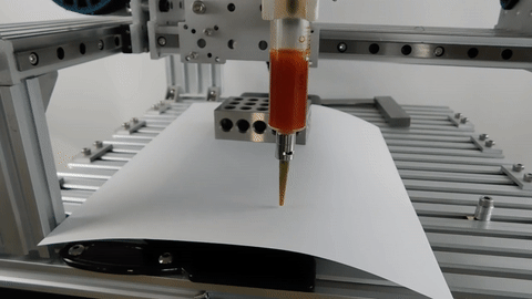 Adhesive Dispensing Robot Placing Dots